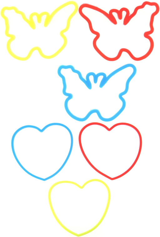 Bracelet-Sillycone Bandz-Heart/Butterf-Glow(Pack of 12) (Pkg-12)