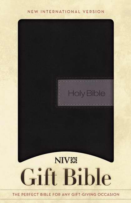 NIV Gift Bible-Black/Gray Duo-Tone