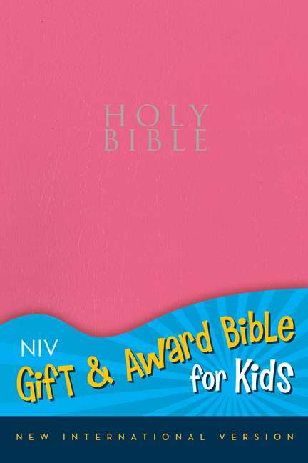 NIV Gift & Award Bible For Kids-Pink Leather-Look