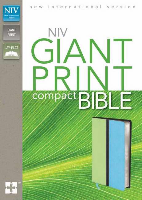 NIV Giant Print Compact Bible-Melon Green/Turquoise Duo-Tone