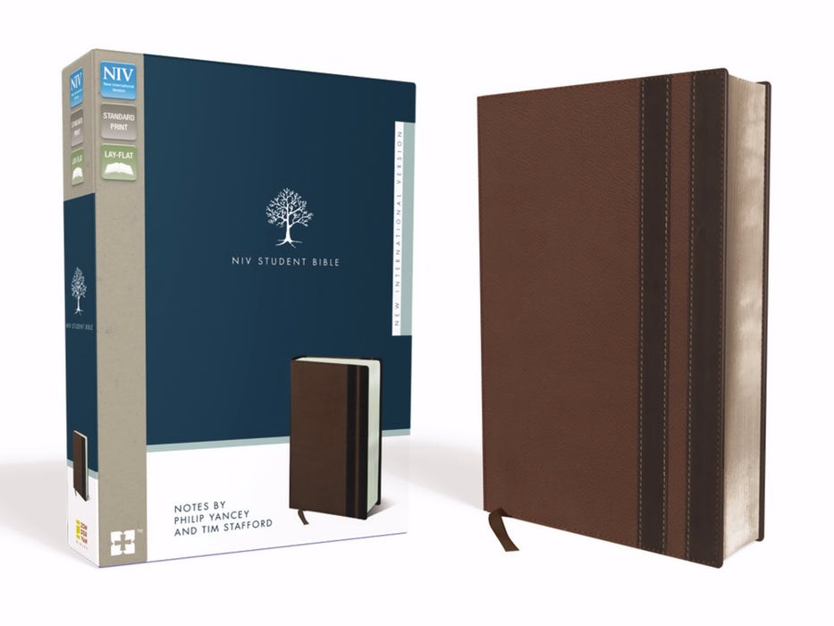 NIV Student Bible-Walnut/Espresso Duo-Tone