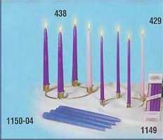 Candle-Advent Wreath-Family Petite Brass w/7" Brass Ring-10" (4 Purple)