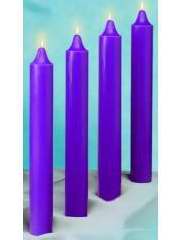 Candle-Advent Church Set-17" x 1 1/2"-51% Beeswax (4 Purple) (Pkg-4)