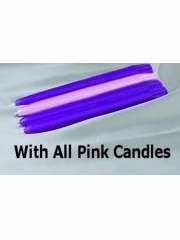Candle-Advent Tapers 15" x 7/8"-Pink (Pack Of 12) (Pkg-12)
