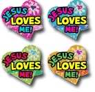 Sticker-Jesus Loves Me! Dazzle (Pack of 120) (Pkg-120)