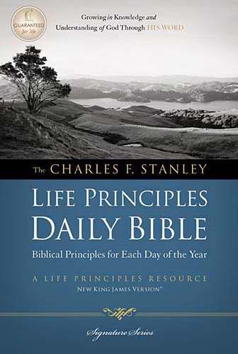 NKJV Charles Stanley Life Principles Daily Bible-Hardcover