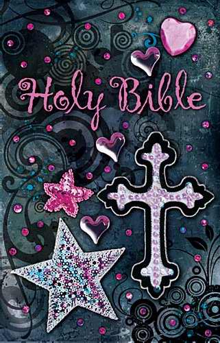 NKJV Shiny Sequin Bible-Black Flex Cloth