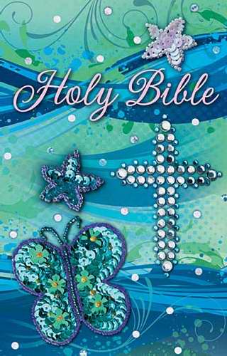ICB Shiny Sequin Bible-Teal Paper Over Board