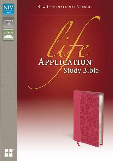 NIV Life Application Study Bible-Honeysuckle Pink Duo-Tone