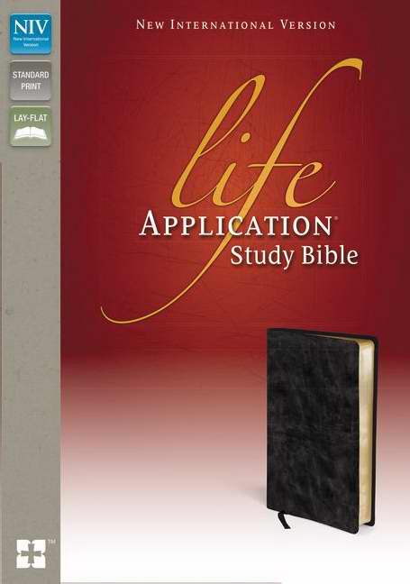 NIV Life Application Study Bible-Distress Black Bonded Leather