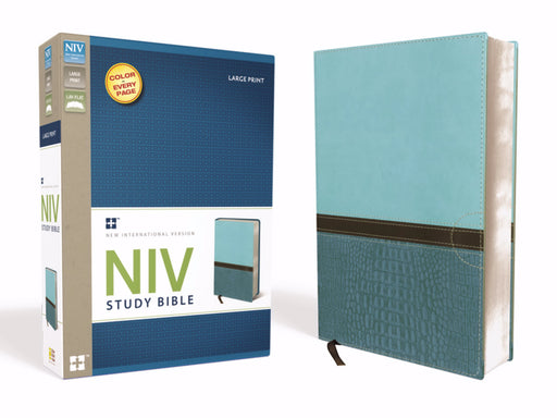NIV Study Bible/Large Print-Turquiose/Caribbean Blue Duo-Tone