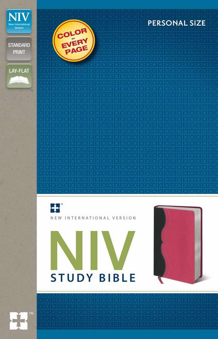 NIV Study Bible/Personal Size-Charcoal/Pink Duo-Tone