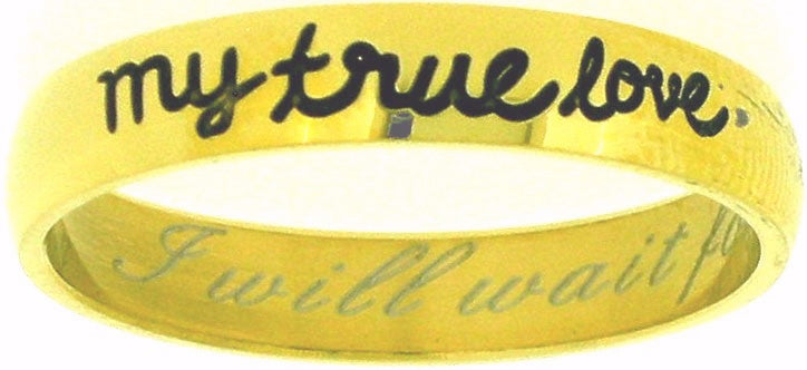 Ring-I Will Wait/True-Gold-Cursive-Style 373-Size  8