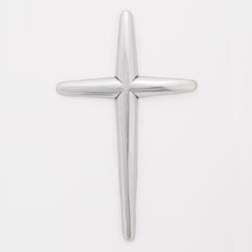 Wall Cross-Smooth Angled-Pewter (5-1/8" x 3-1/8")