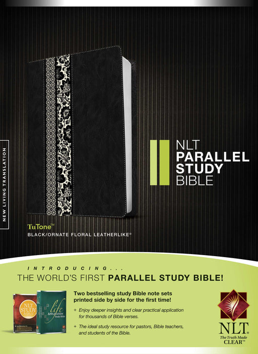 NLT2 Parallel Study Bible-Black/Floral TuTone