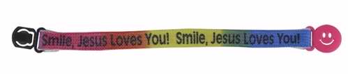 Bracelet-Smile Jesus Loves You-Rainbow (Pack of 72) (Pkg-72)