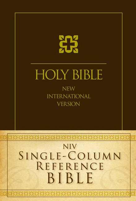 NIV Single-Column Reference Bible-Brown Hardcover