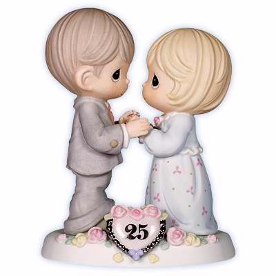 Figurine-25th Anniversary-Couple w/Heart