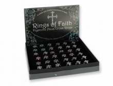 Ring-Rings of Faith/Cross-Adj-Asst Colors(Pack of 36) (Pkg-36)
