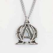 Necklace-Alpha & Omega w/24" Adjustable Chain-Pewter