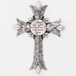 Wall Cross-Remembrance/Phil 1:3-Pewter (5-1/4x3/3/4)