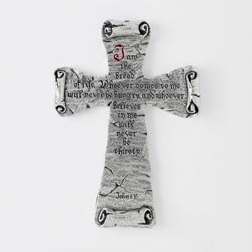 Wall Cross-Bread Of Life/John 6:35-Pewter (5-1/8 x 3-5/8)