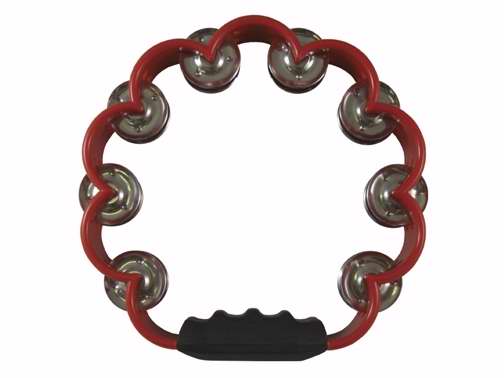 Instrument-Tambourine-Scalloped W/Double Cymbals-Red