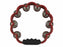 Instrument-Tambourine-Scalloped W/Double Cymbals-Red