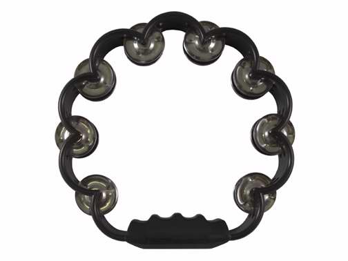 Instrument-Tambourine-Scalloped W/Double Cymbals-Black