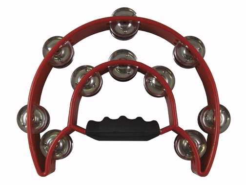 Instrument-Tambourine-Double Moon W/Double Cymbals-Red