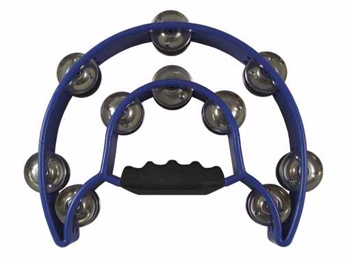 Instrument-Tambourine-Double Moon W/Double Cymbals-Blue