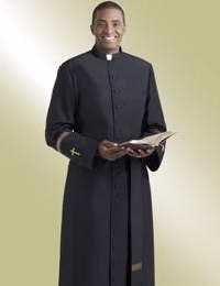Clergy Cassock-H210-Chest 46-49/Neck 18/Sleeve 36-Black