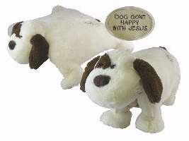 Toy/Pillow-Plush Dog-Dog Gone Happy With Jesus (18")