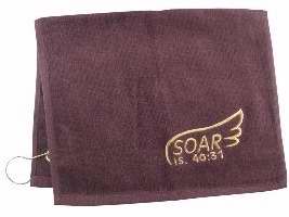 Golf Towel-Soar Isaiah 40:31-Burgundy