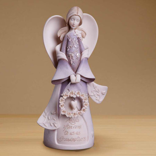 Figurine-Foundations-Grandmother Angel w/Flowered Wreath