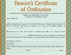Certificate-Deacon's Certificate Of Ordination (Full Size) (Pack Of 25) (Pkg-25)