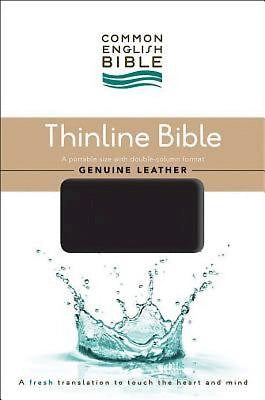 CEB Thinline Bible-Black Genuine Cowhide