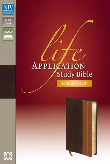 NIV Life Application Study Bible/Large Print-Chocolate/Tan Duo-Tone Indexed