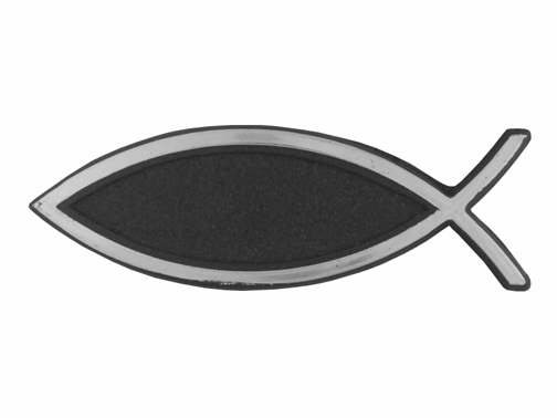 Auto Decal-3D Fish- Small (Silver) (Pack Of 12) (Pkg-12)
