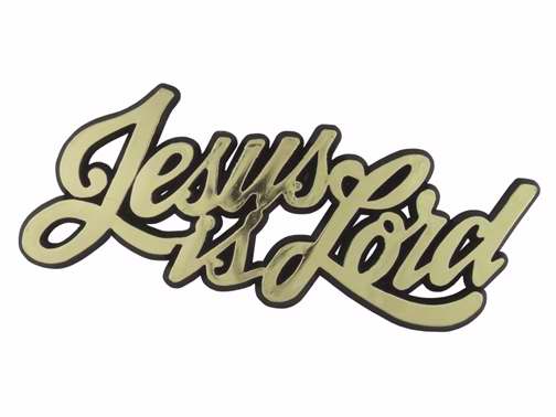 Auto Decal-3D Jesus Is Lord-Large (Gold) (Pack of 6) (Pkg-6)