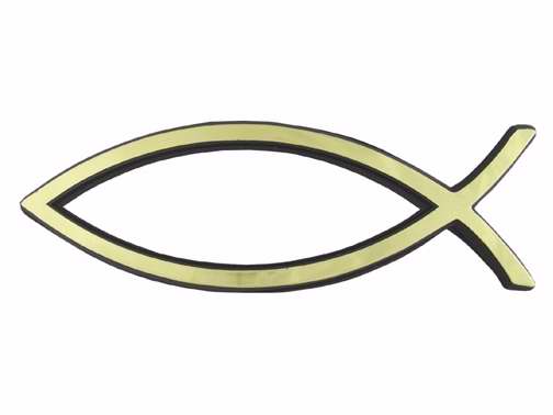 Auto Decal-3D Fish-Large (Gold) (Pack of 6) (Pkg-6)