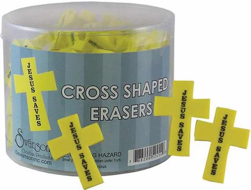 Eraser-Cross Shaped-Yellow (Pack of 96) (Pkg-96)