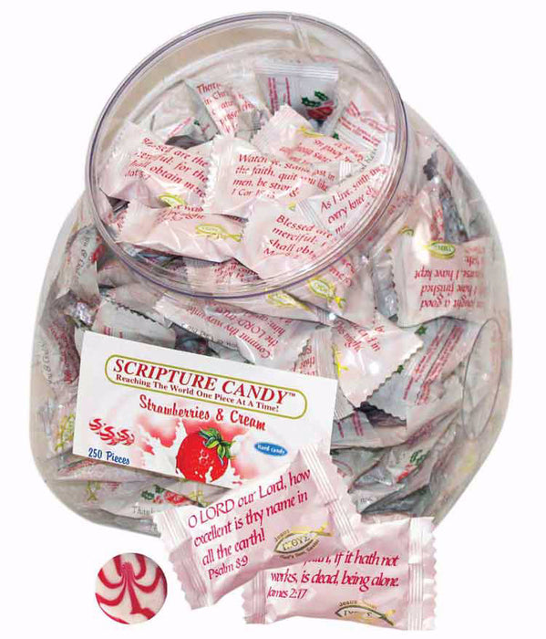 Candy-Scripture Strawberries & Cream Counter Jar