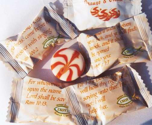 Candy-Scripture Orange & Cream (30 POUND BOX/2400 PIECES)
