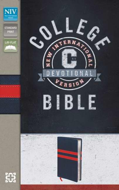NIV College Devotional Bible-Navy/Red Duo-Tone