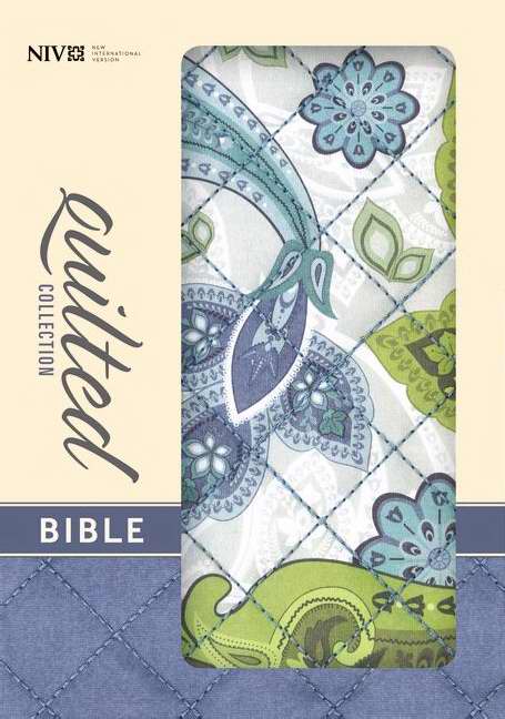 NIV Thinline Bible/Compact (Quilted Collection)-Blue Paisley