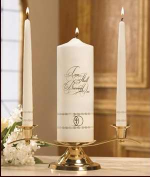 Candle-Wedding-Unity Set-Two Shall Become One-Gold