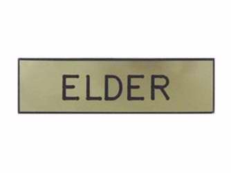 Badge-Elder-Pin W/Safety Catch-Gold/Black