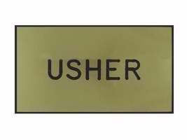 Badge-Usher-Clip Back-Gold/Black