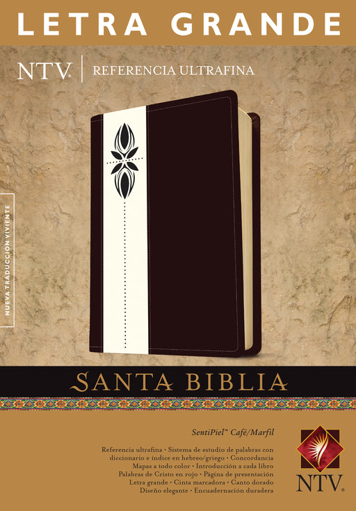 Span-NTV Slimline Reference/Large Print Bible-Brown/Ivory TuTone